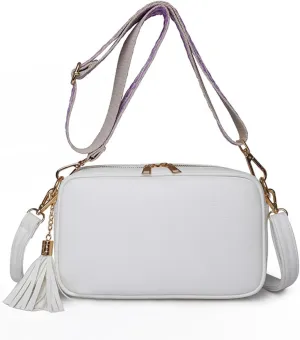 Leather Crossbody Bag for Women, Small Camera Purse Soft Shoulder Handbag Lightweight Evening Purse
