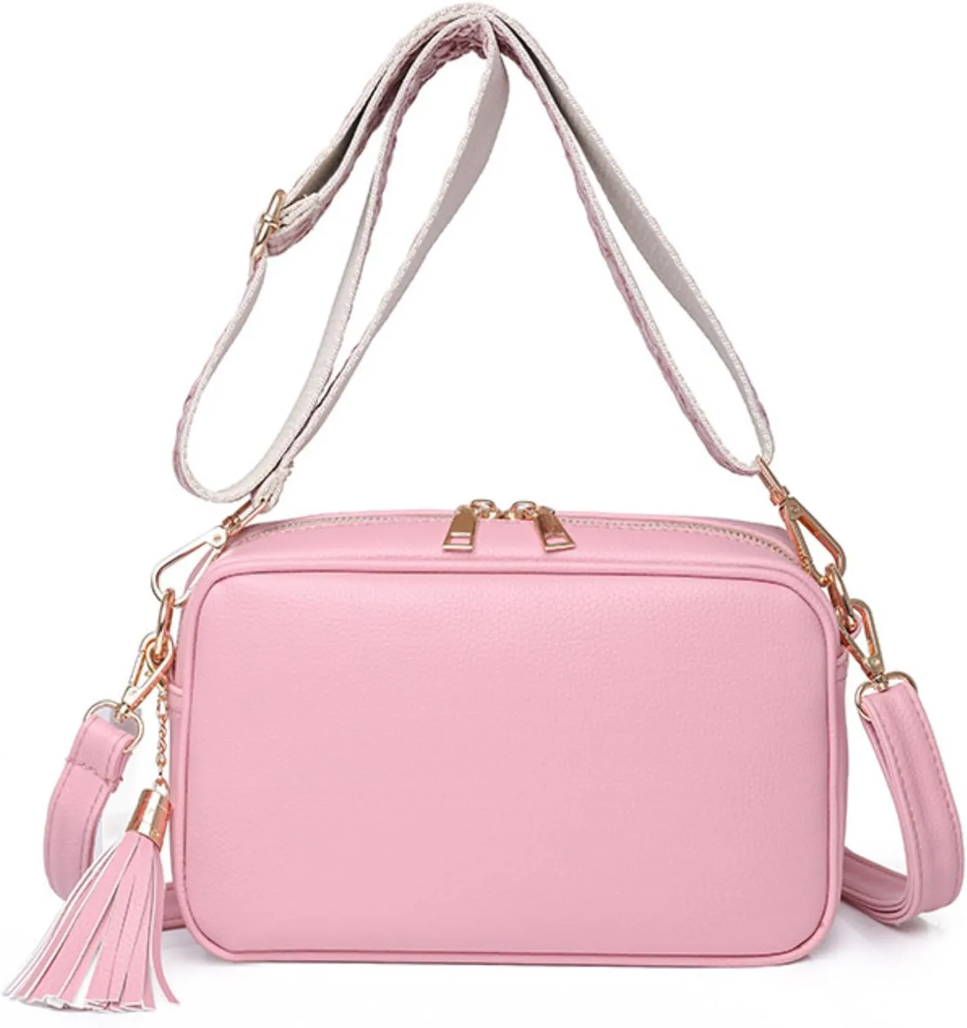 Leather Crossbody Bag for Women, Small Camera Purse Soft Shoulder Handbag Lightweight Evening Purse