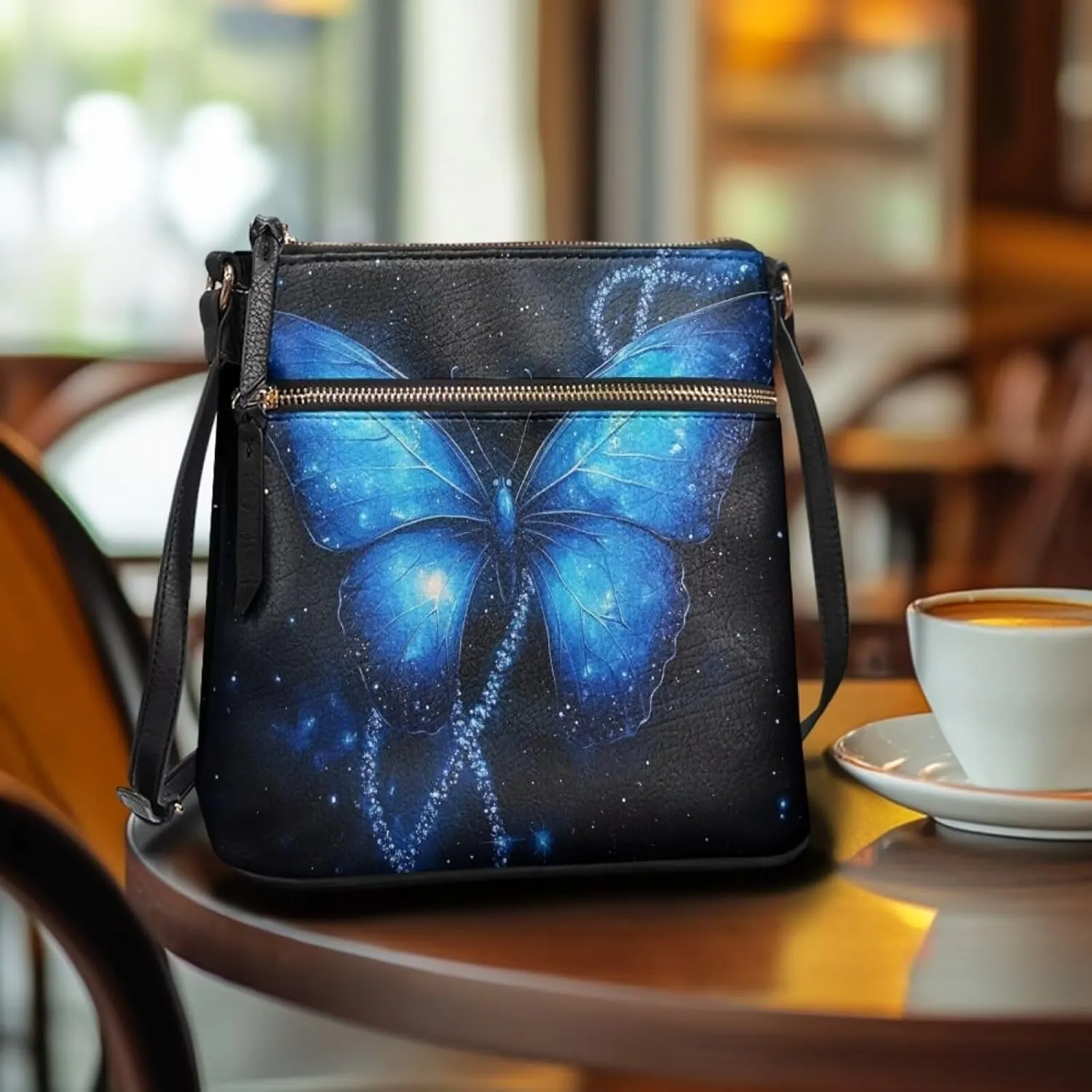 Leather Crossbody Bags for Women Tote Bag with Zipper Waterproof Shoulder Bag Travel Work Soft Handbag