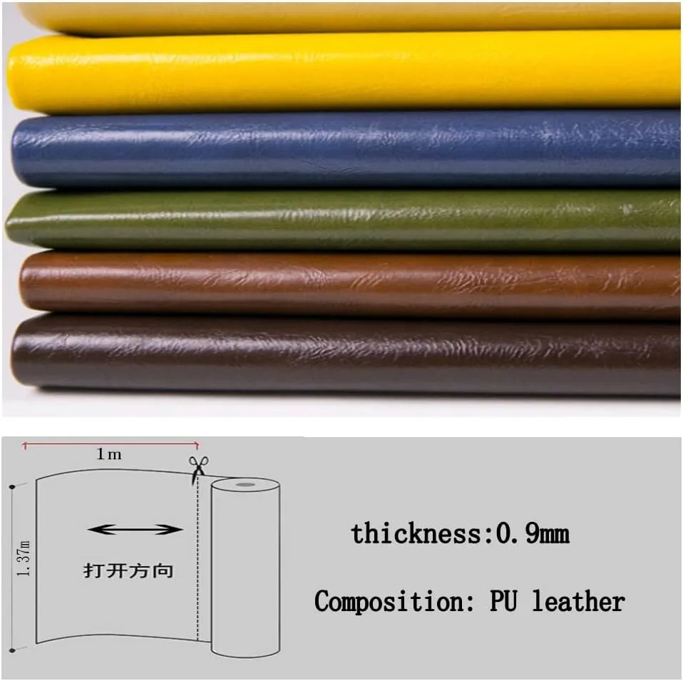 Leather Fabric PU Leatherette, Oil Wax Leather Fabric Faux Leather Upholstery Crafts DIY Sewings Sofa Handbag Car Seat(Size:1.37 * 6,Color:Green)