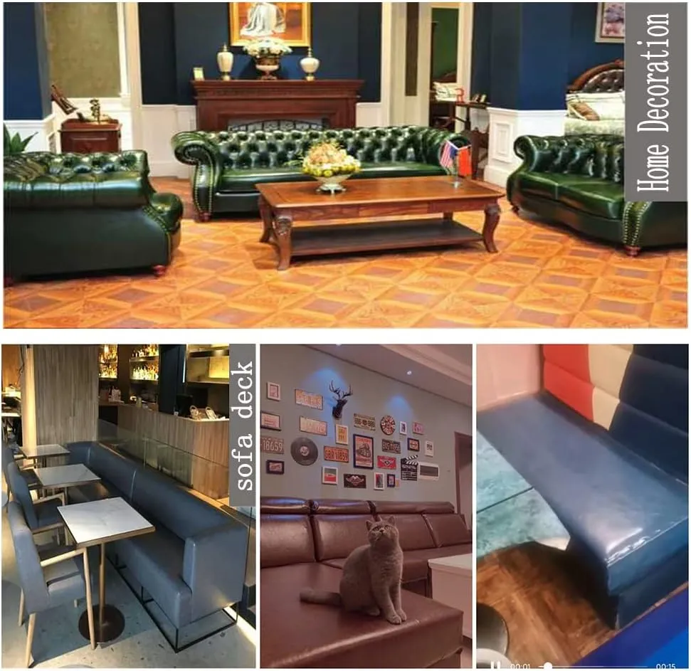 Leather Fabric PU Leatherette, Oil Wax Leather Fabric Faux Leather Upholstery Crafts DIY Sewings Sofa Handbag ，Sold by The Meter(Size:1.37 * 6,Color:Tea Green)
