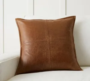 LEATHER JACKSON Lambskin Leather Pillow Cover - Sofa Cushion Case - Decorative Throw Covers for Living Room & Bedroom (16x16 inch)