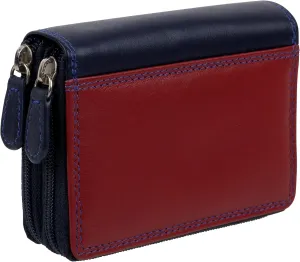 Leather Unisex Credit Card Concertina Purse, Midnight, Casual