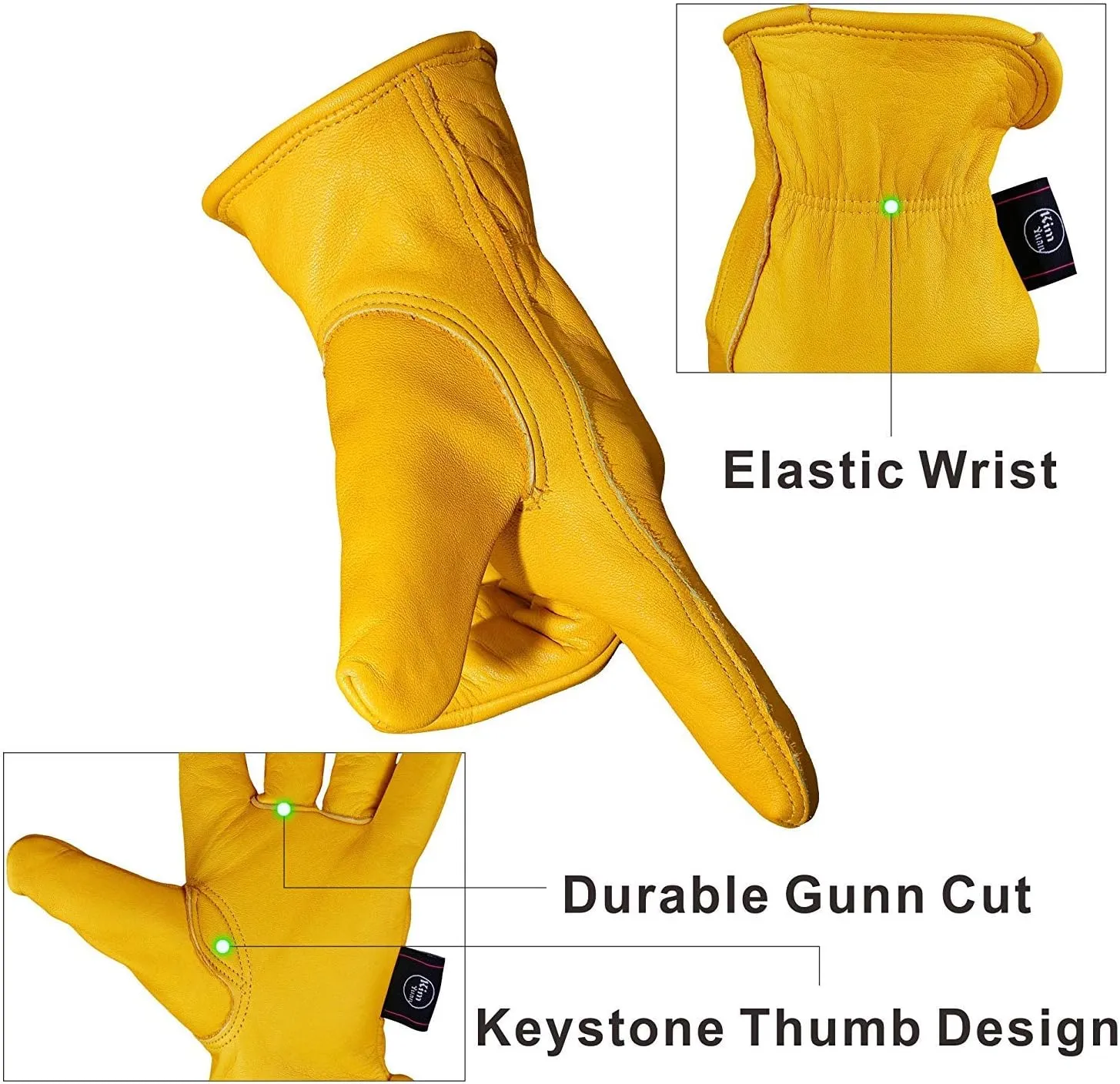 Leather Work Gloves Perfect for Gardening/Cutting/Construction/Motorcycle, Men & Women 1 Pair