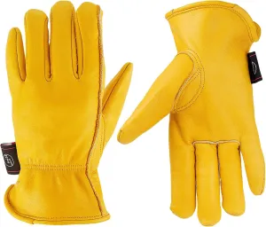 Leather Work Gloves Perfect for Gardening/Cutting/Construction/Motorcycle, Men & Women 1 Pair