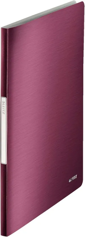Leitz A4 Display Book, 40 Pockets, 80 Sheet Capacity, Transparent Pockets, Garnet Red, Style Range, 39590028