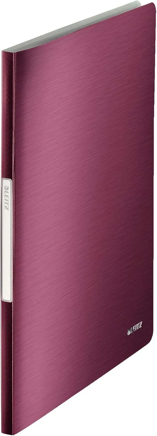 Leitz A4 Display Book, 40 Pockets, 80 Sheet Capacity, Transparent Pockets, Garnet Red, Style Range, 39590028