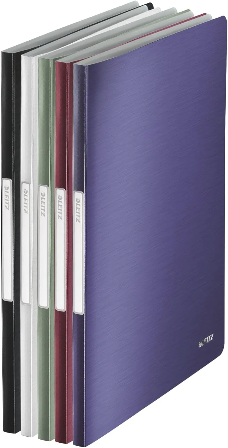 Leitz A4 Display Book, 40 Pockets, 80 Sheet Capacity, Transparent Pockets, Garnet Red, Style Range, 39590028