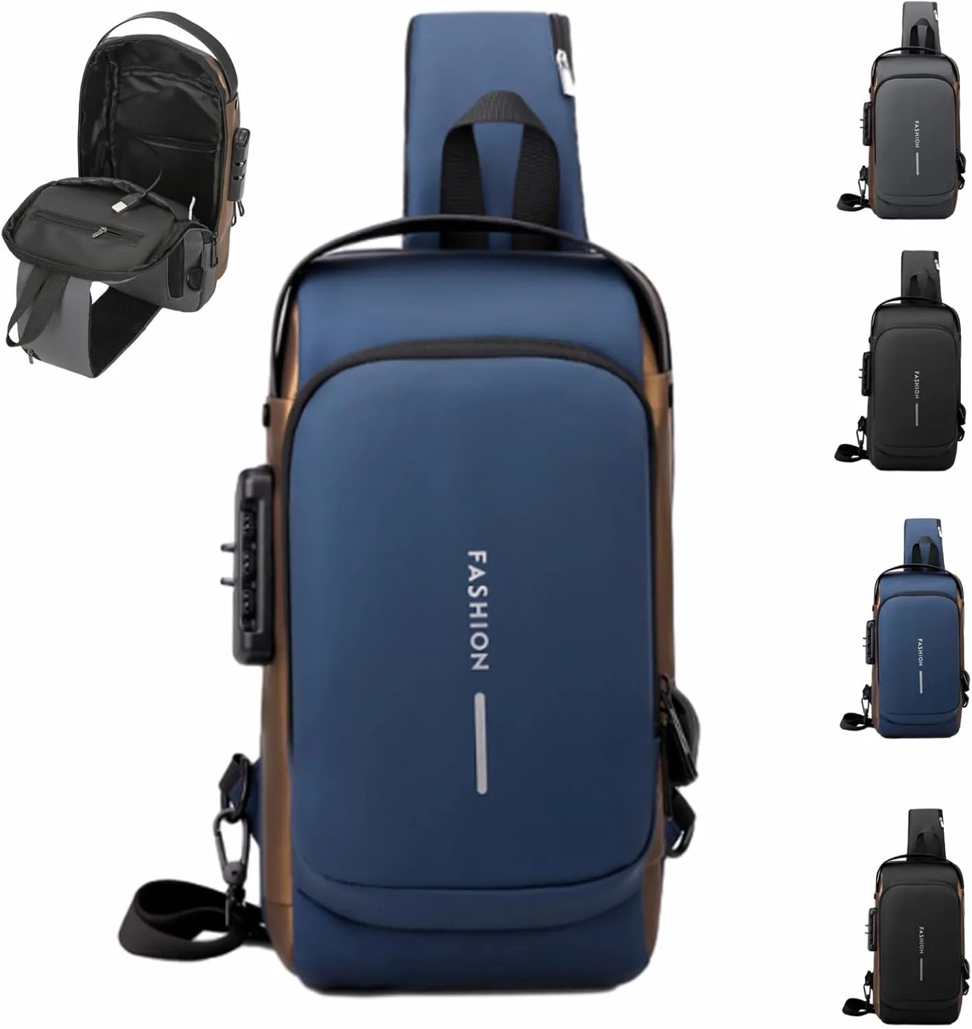 Leyweio Bag, Auricz Bag, Auricz Sling Bags, Carbon Fiber SlingBags, Carbon Fiber SlingBag for Men, Waterproof Shoulder Backpack, New CarbonFiber Streamline Anti-Theft SlingBag