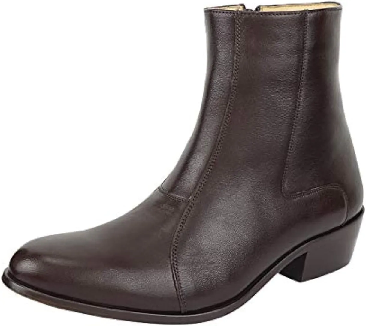 LIBERTYZENO Mens Chelsea Side Zipper Ankle Boots Snake Print Leather Retro Dress Boots