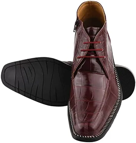 LIBERTYZENO Mens Plain & Animal Print Leather Adults Formal Lace Up Dress Shoes for Prom Graduation