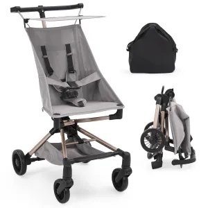 Lightweight Baby Stroller Under 10 lbs, Travel Strollers for Airplane with Carry Bag, One-Handed Fold Compact Umbrella Stroller - Adjustable Sun Canopy, 360° Wheels & 3-Point Safety Harness