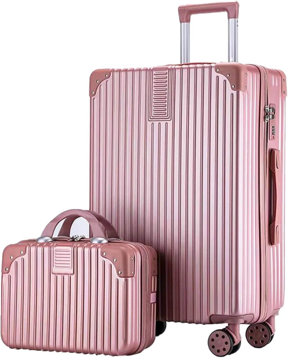 Lightweight Luggage, Trolley Case, Ergonomic Design Anti-friction And Anti-slip, Large Suitcase, Dustproof And Waterproof (Color : 22 Bag, Size : Rose)