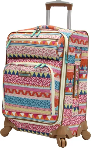 Lily Bloom Carry On Expandable Design Pattern Luggage With Spinner Wheels (20in, On the Prowl)