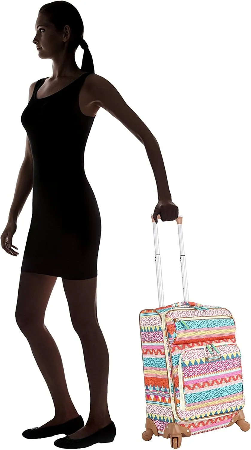 Lily Bloom Carry On Expandable Design Pattern Luggage With Spinner Wheels (20in, On the Prowl)