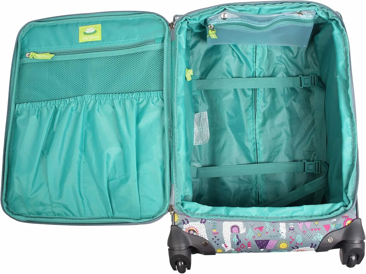Lily Bloom Design Pattern 28" Luggage Softside Expandable With Double Spinner Wheels, Large Lightweight Suitcase Checked Bag For Women