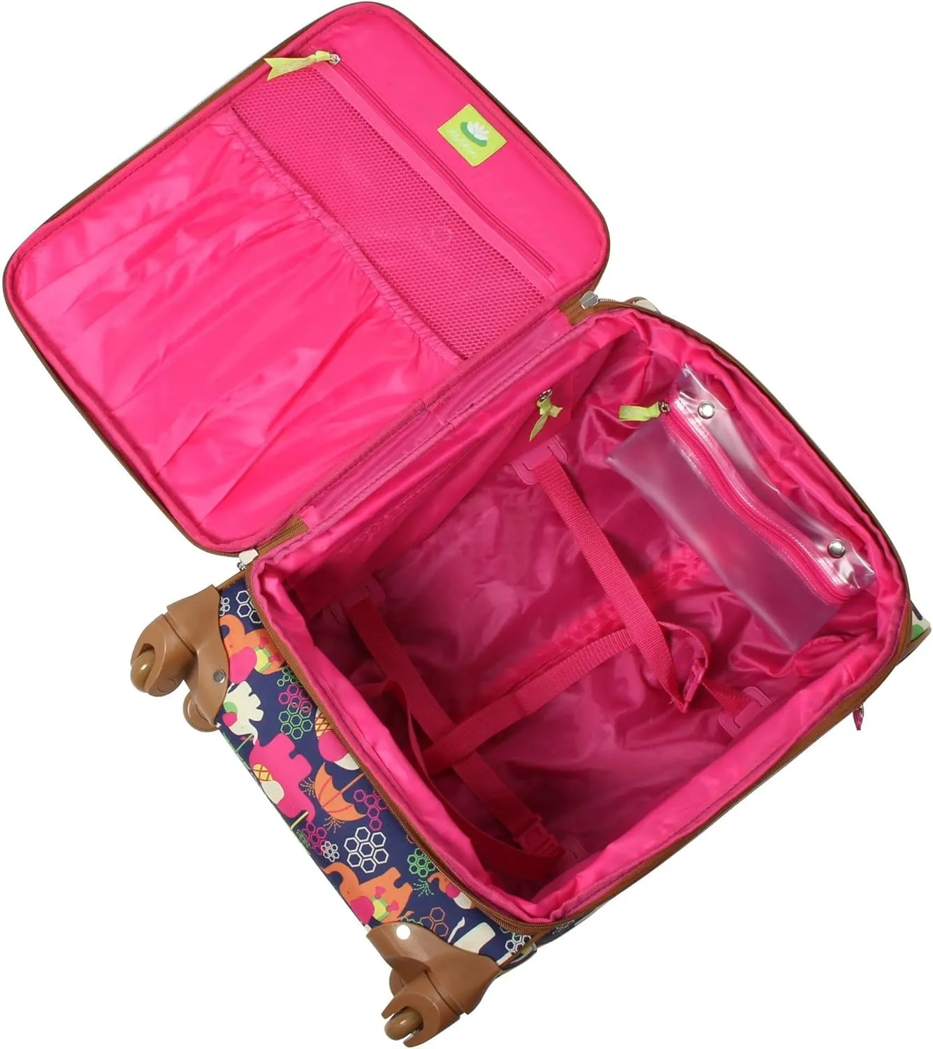 Lily Bloom Luggage 24" Expandable Design Pattern Suitcase With Spinner Wheels For Woman (24in, Elephant Rain)