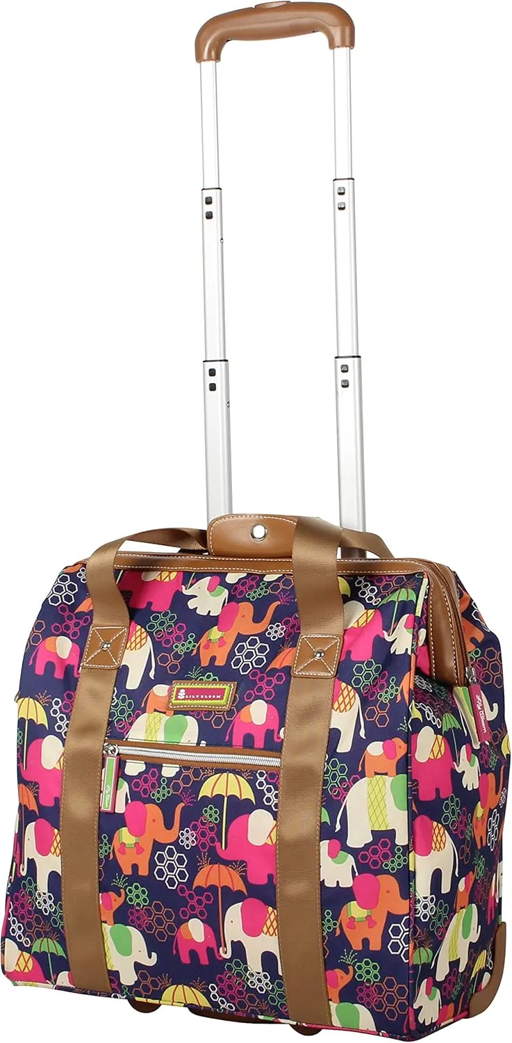 Lily Bloom Luggage 3 Piece Softside Spinner Suitcase Set Collection (Elephant Rain)