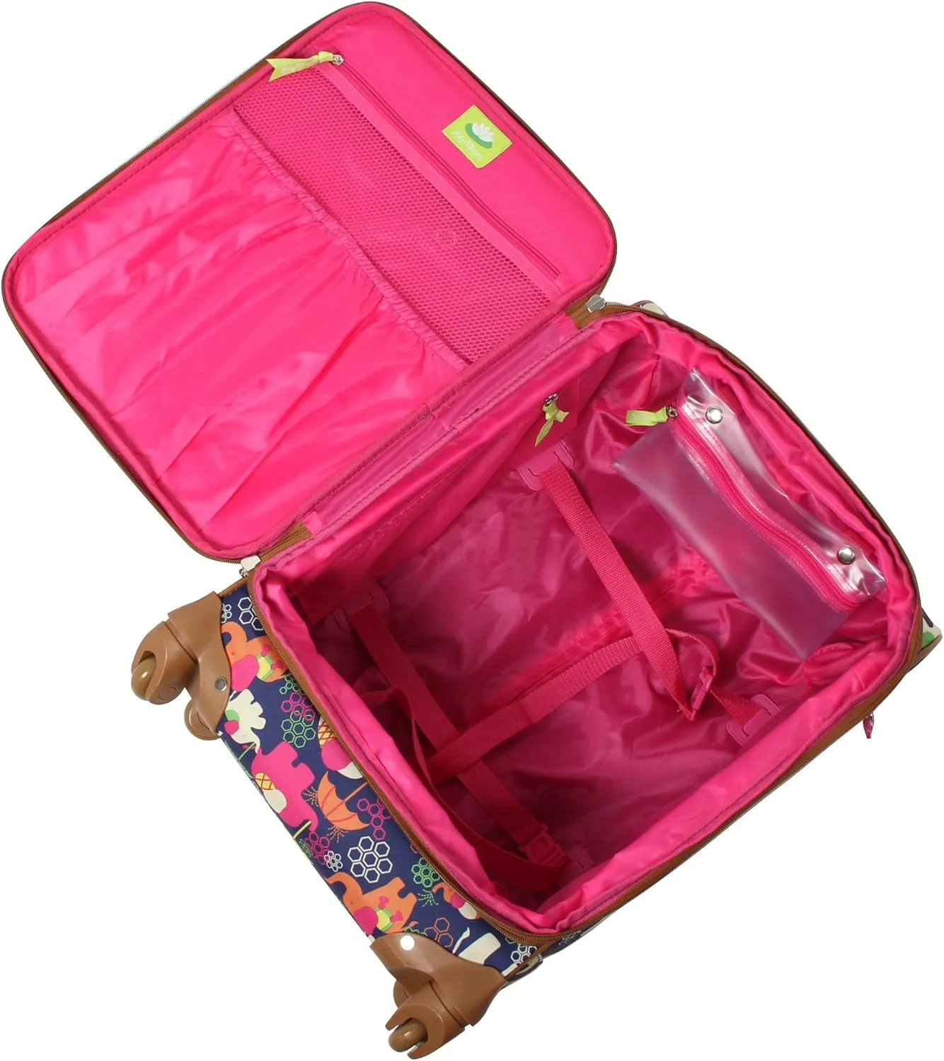 Lily Bloom Luggage 3 Piece Softside Spinner Suitcase Set Collection (Elephant Rain)