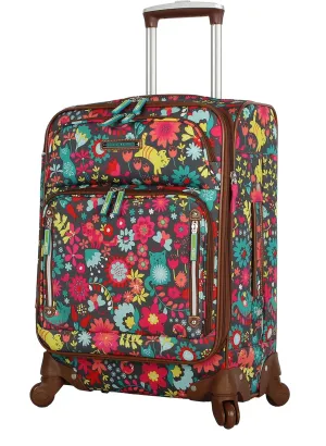 Lily Bloom Luggage Carry On Expandable Design Pattern Suitcase For Woman With Spinner Wheels (Playful Garden, 20in)