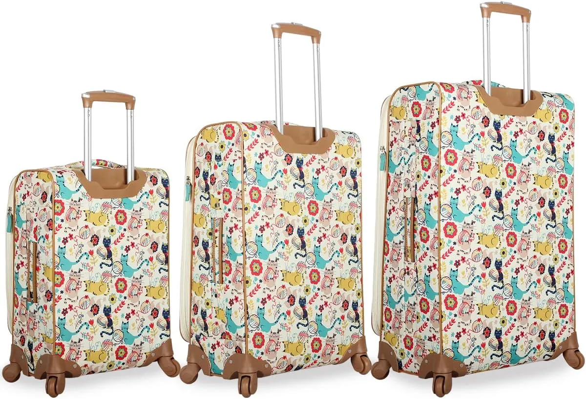 Lily Bloom Luggage Sets 3 Piece with Spinner Wheels, Expandable Suitcase for Women