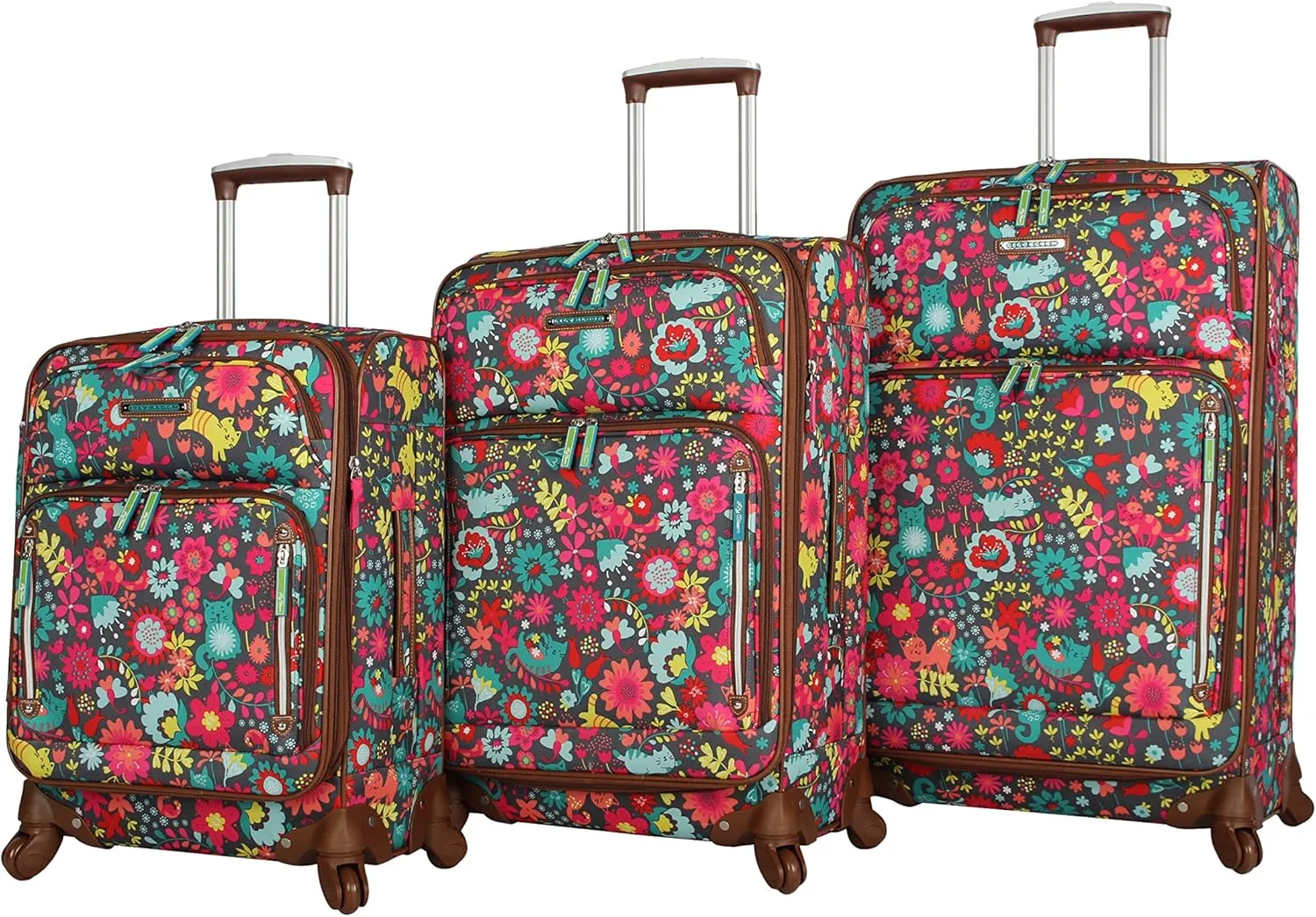Lily Bloom Luggage Sets 3 Piece with Spinner Wheels, Expandable Suitcase for Women