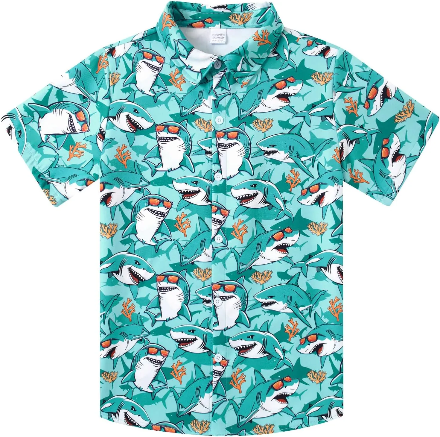 Little & Big Boy's Button Down Hawaiian Shirts Short Sleeve Cool Cartoon Print Dress Tops T-Shirt for Kids 7-14T…