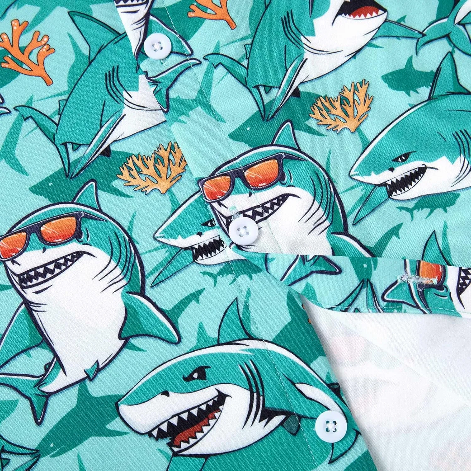 Little & Big Boy's Button Down Hawaiian Shirts Short Sleeve Cool Cartoon Print Dress Tops T-Shirt for Kids 7-14T…