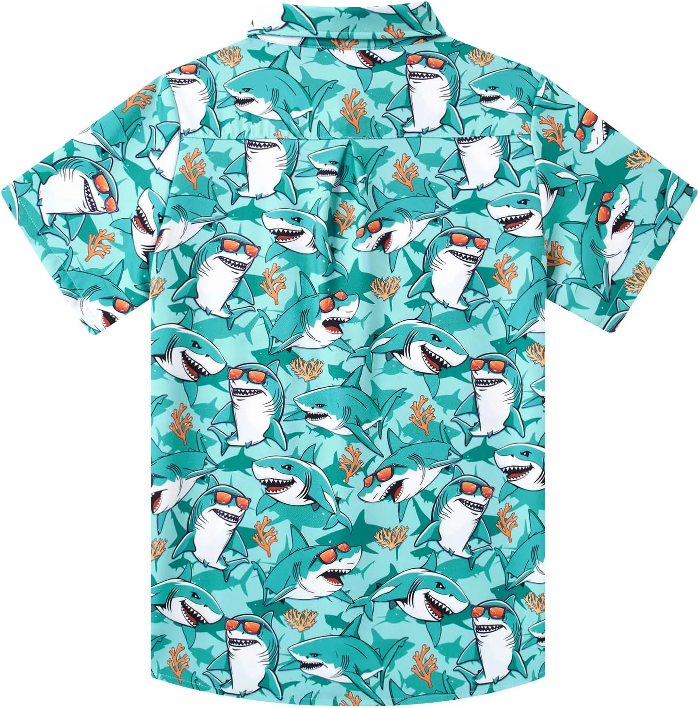 Little & Big Boy's Button Down Hawaiian Shirts Short Sleeve Cool Cartoon Print Dress Tops T-Shirt for Kids 7-14T…