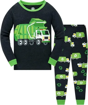 Little Boys Pajamas for Toddler Clothes Set Planet Train Sleepwear Long Sleeve 100% Cotton 2 Piece Kids Pjs Size 1-10 Years