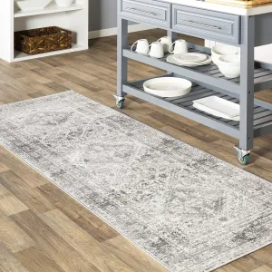 Livabliss Desta Vintage Oriental Runner Area Rug,2'7" x 7'3",Charcoal