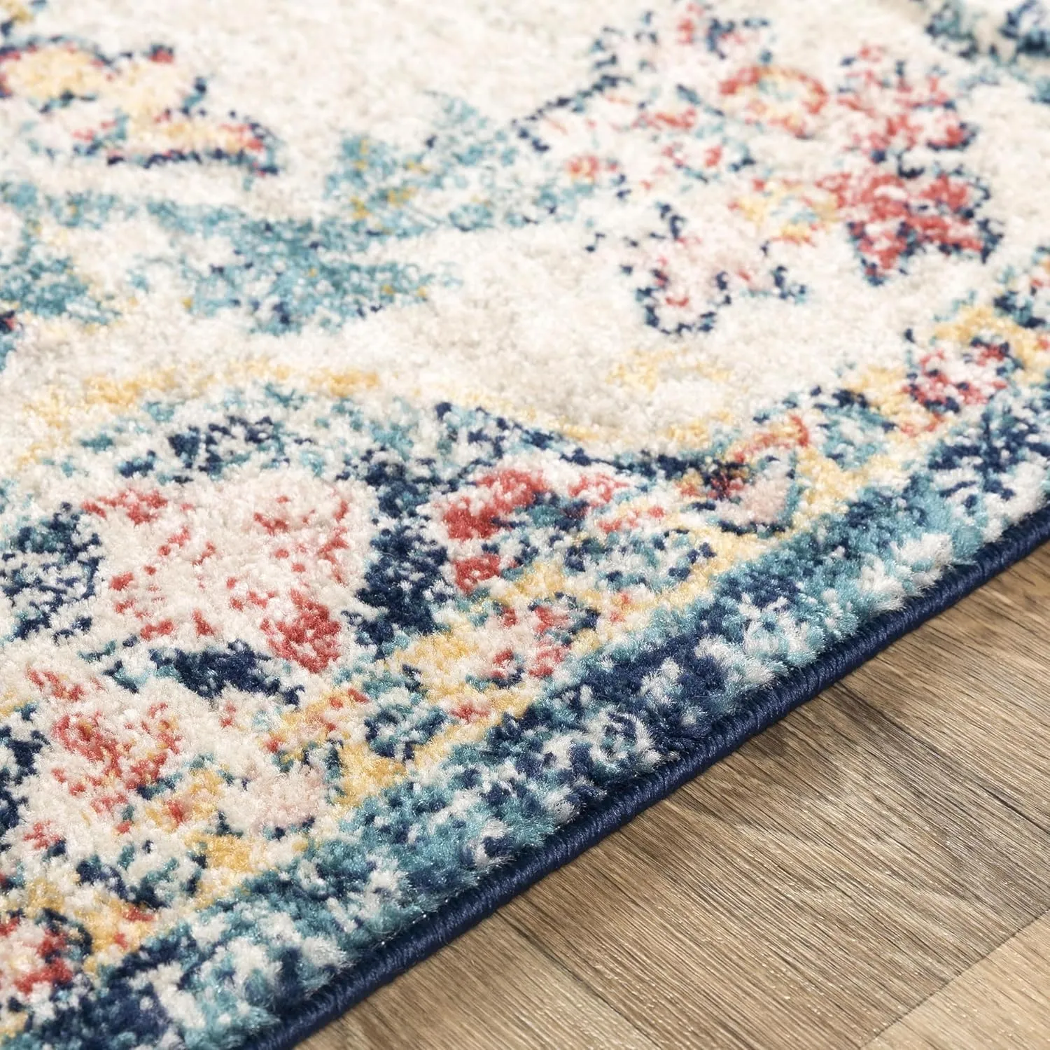 Livabliss Odelia Vintage Bohemian Area Rug,6'7" x 9',Garnet/Navy