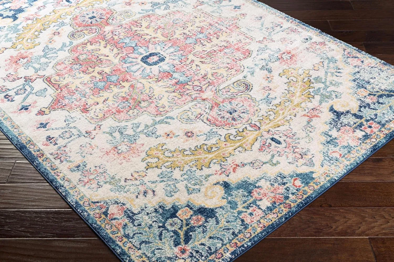 Livabliss Odelia Vintage Bohemian Area Rug,6'7" x 9',Garnet/Navy