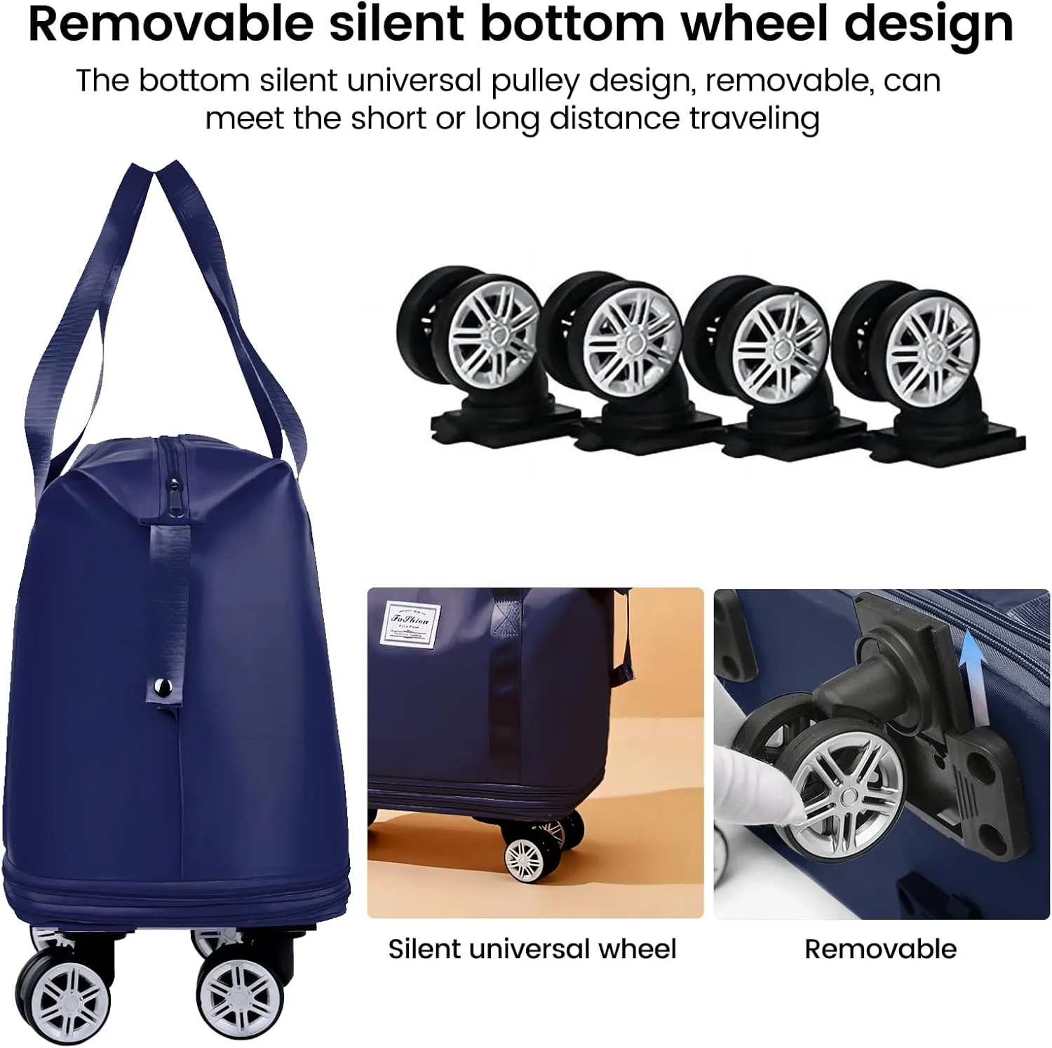 LNV 2025 New Travel Duffel Bag,Sports Tote Gym Bag,suitcases Weekender Overnight Bag,Suitcases With Wheels, Expandable 28-58L luggage,Blue suitcase (blue)