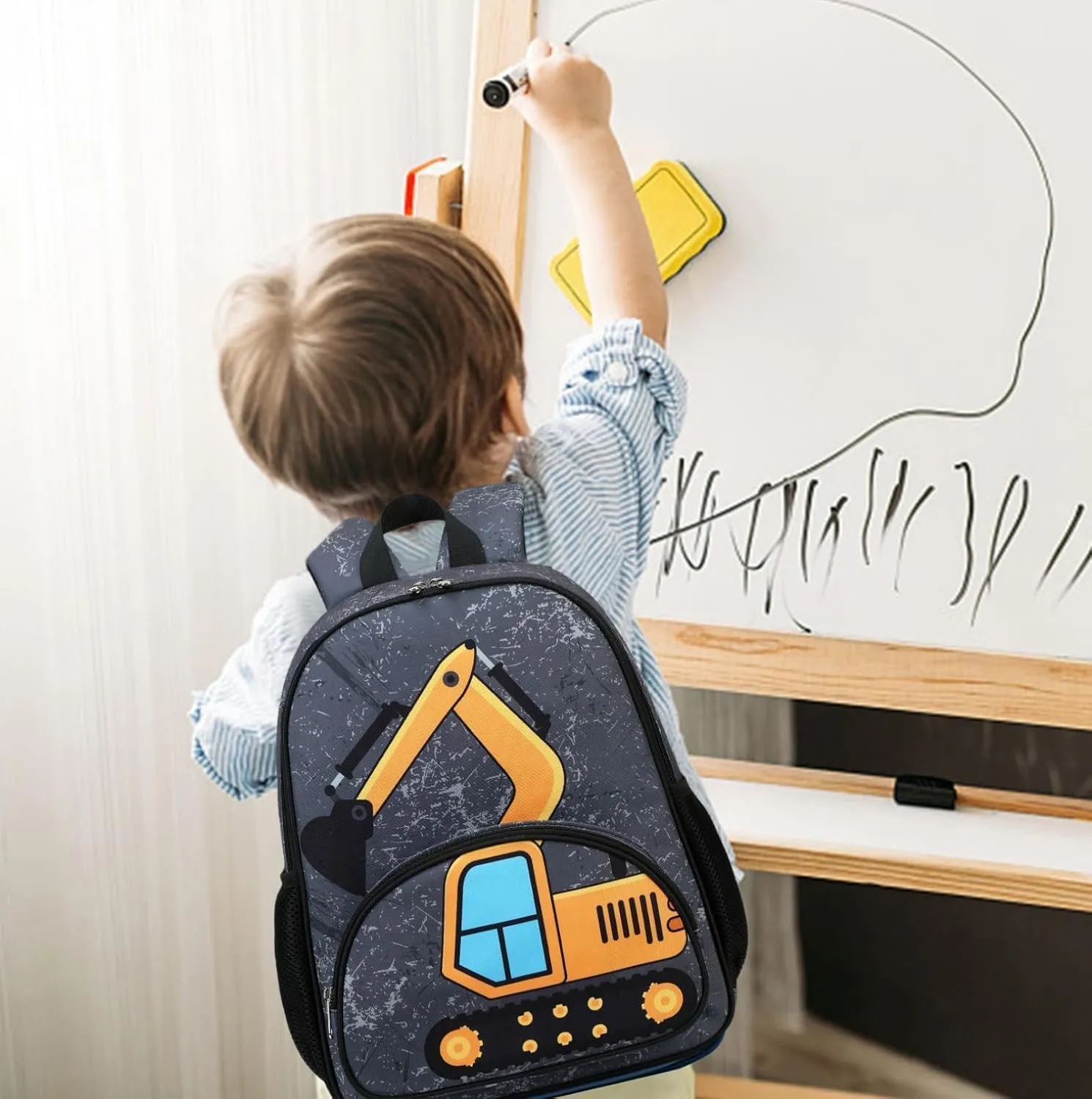 LOIDOU Toddler Backpack Boys 15 Inch Kids Preschool Kindergarten School Backpack Book Bag for Daycare Nursery Travel