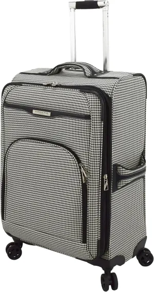 London Fog Oxford III Expandable Spinner, Black-White, 25-Inch