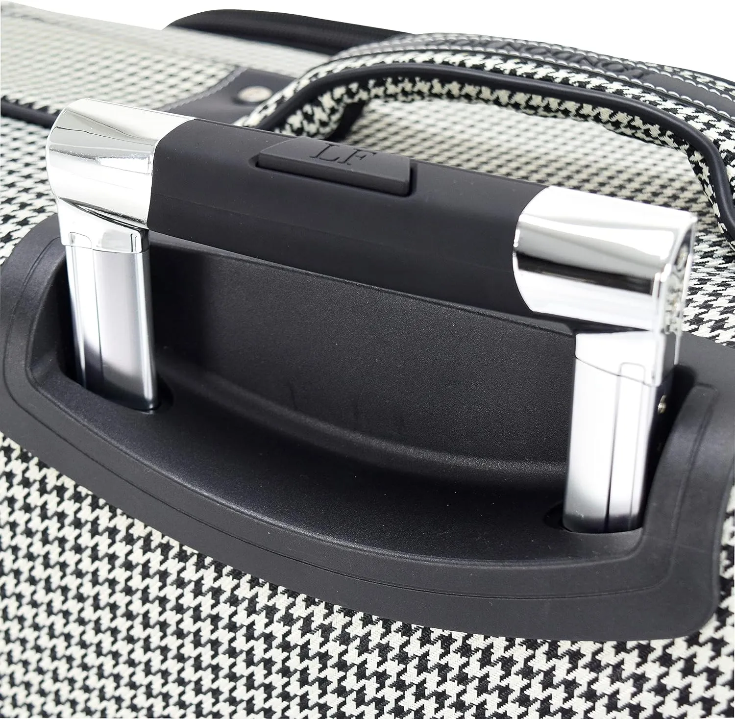 London Fog Oxford III Expandable Spinner, Black-White, Carry-On 20-Inch