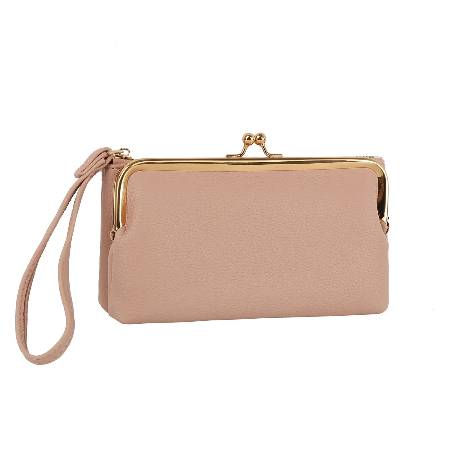 Long detachable wallet with coin purse