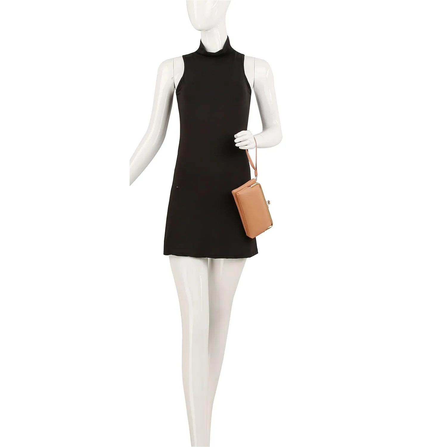 Long detachable wallet with coin purse
