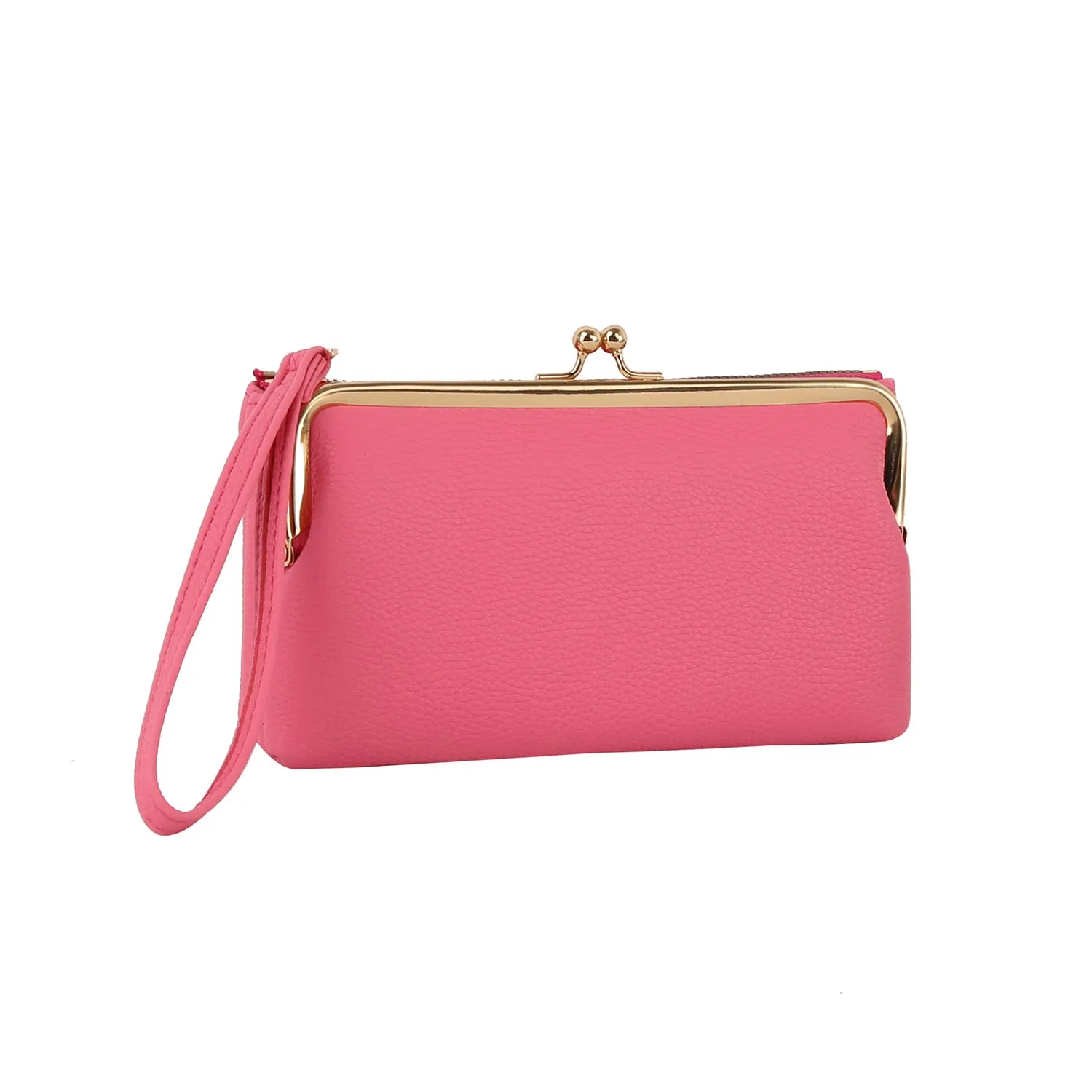 Long detachable wallet with coin purse
