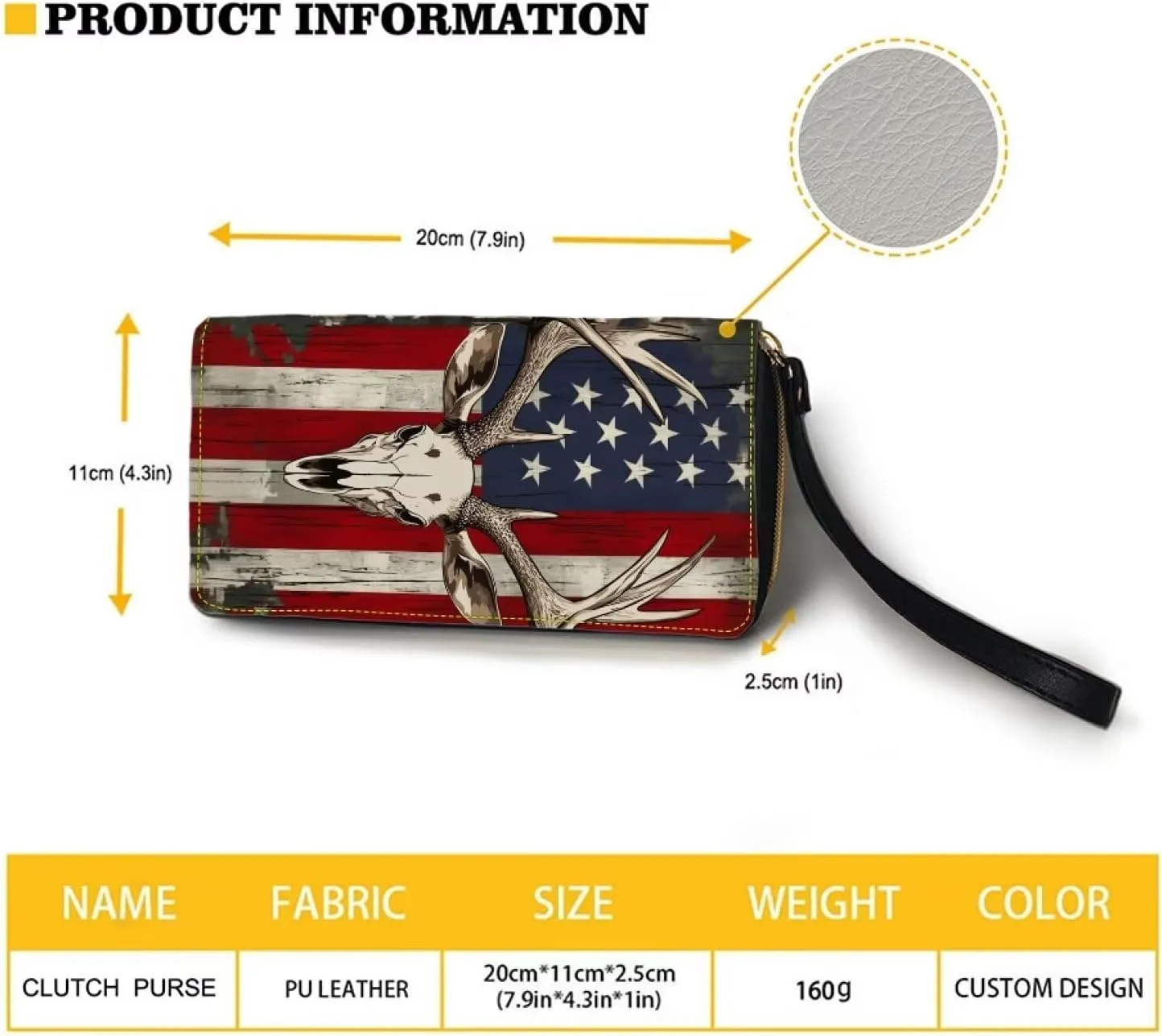 Long Wallet for Women Zipper Around Purse Large Capacity Clutch Bag Pouch PU Leather