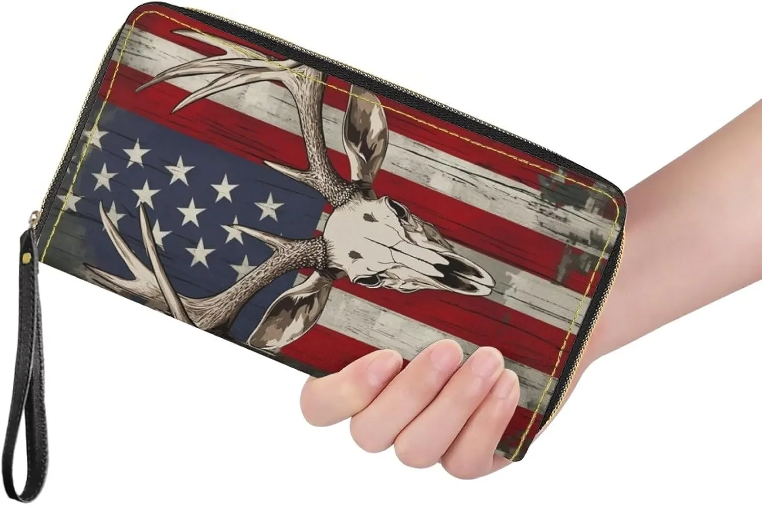 Long Wallet for Women Zipper Around Purse Large Capacity Clutch Bag Pouch PU Leather