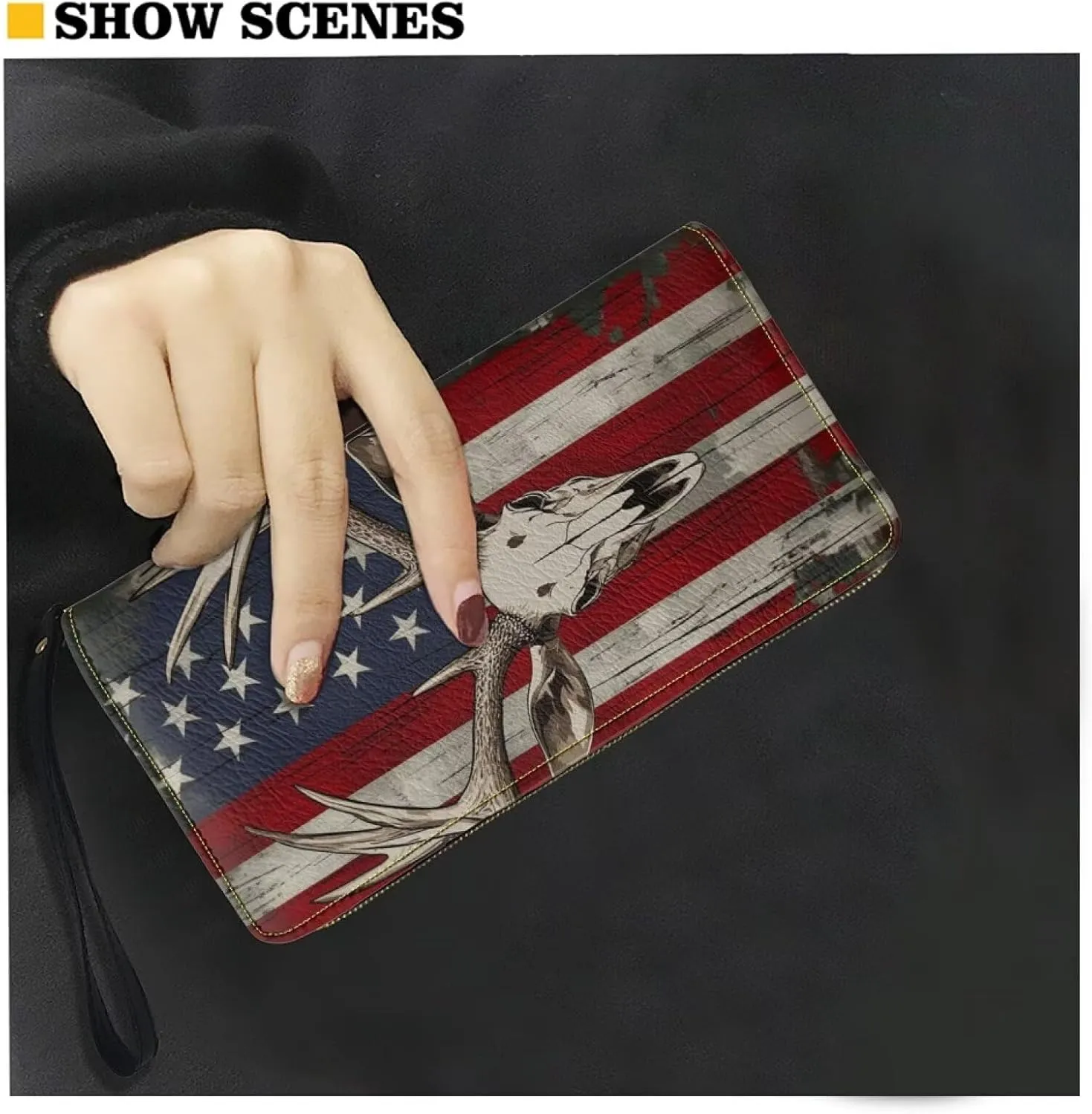 Long Wallet for Women Zipper Around Purse Large Capacity Clutch Bag Pouch PU Leather