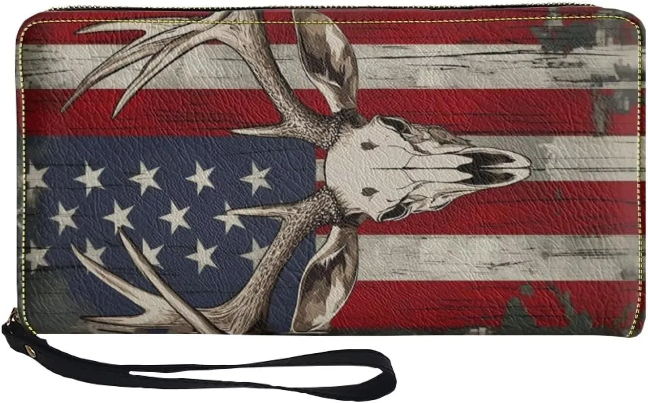 Long Wallet for Women Zipper Around Purse Large Capacity Clutch Bag Pouch PU Leather