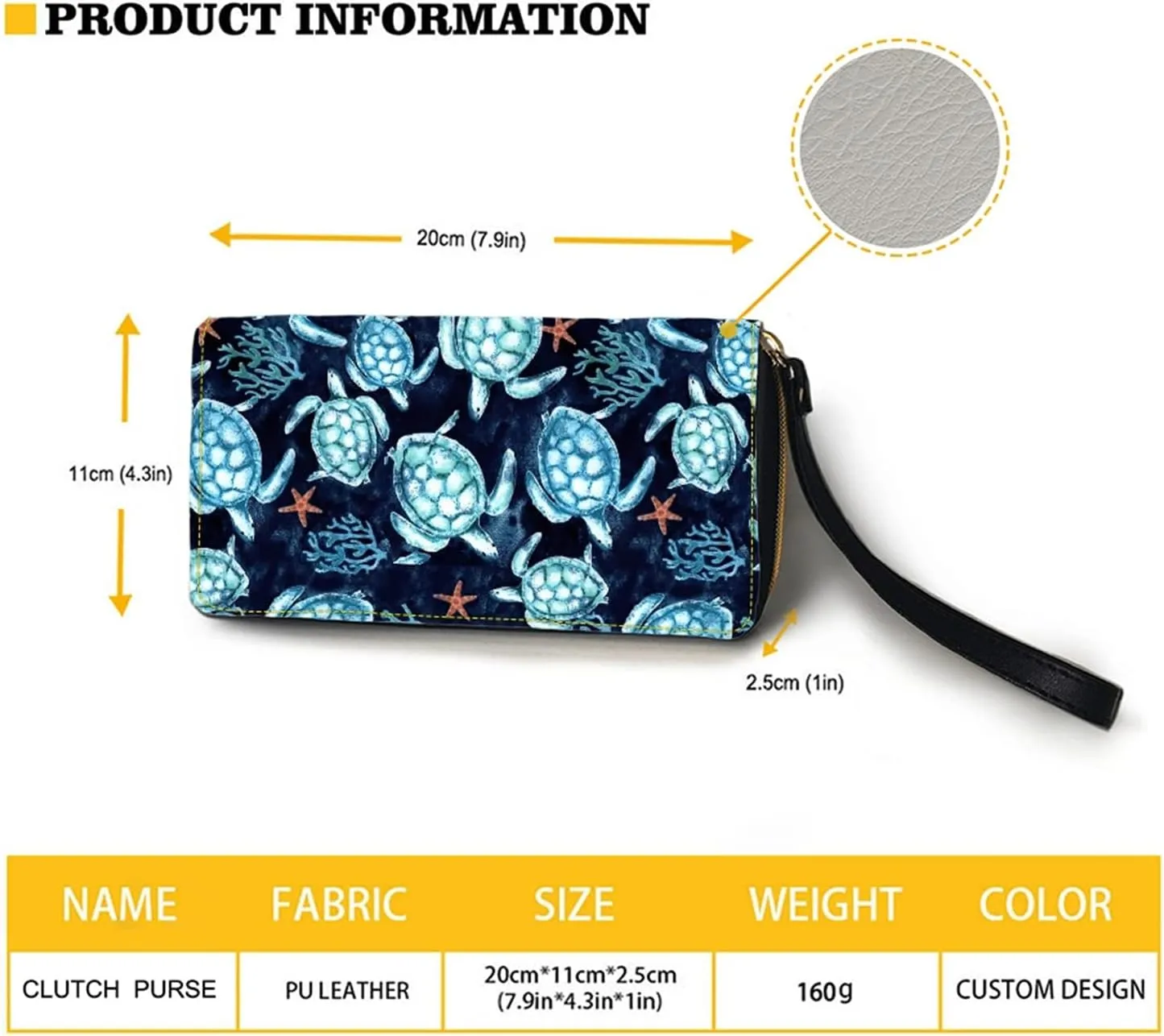 Long Wallet for Women Zipper Around Purse Large Capacity Clutch Bag Pouch PU Leather