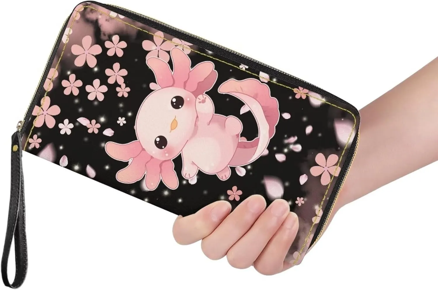 Long Wallet for Women Zipper Around Purse Large Capacity Clutch Bag Pouch PU Leather