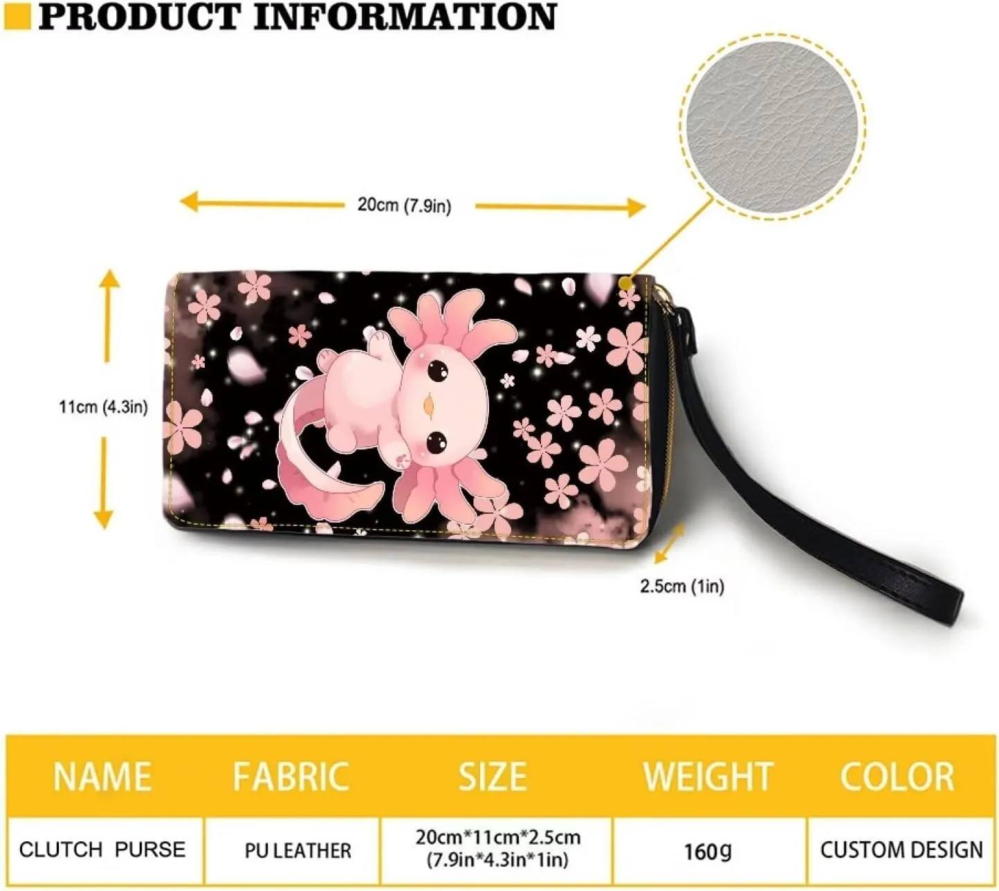 Long Wallet for Women Zipper Around Purse Large Capacity Clutch Bag Pouch PU Leather