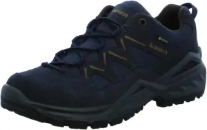 LOWA Mens Sirkos Evo GTX Lo Leather Textile Navy Brown Shoes 9 US