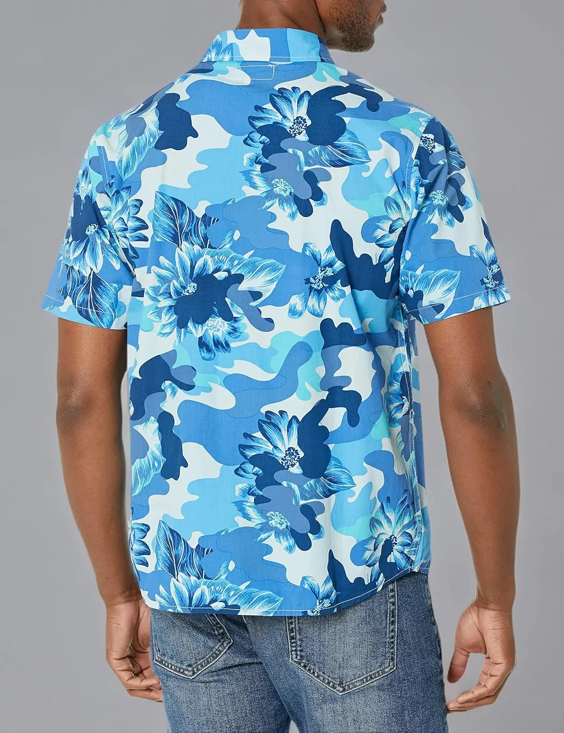 LRG Men's Lifted Research Group Short Sleeve Woven Button Up Shirt