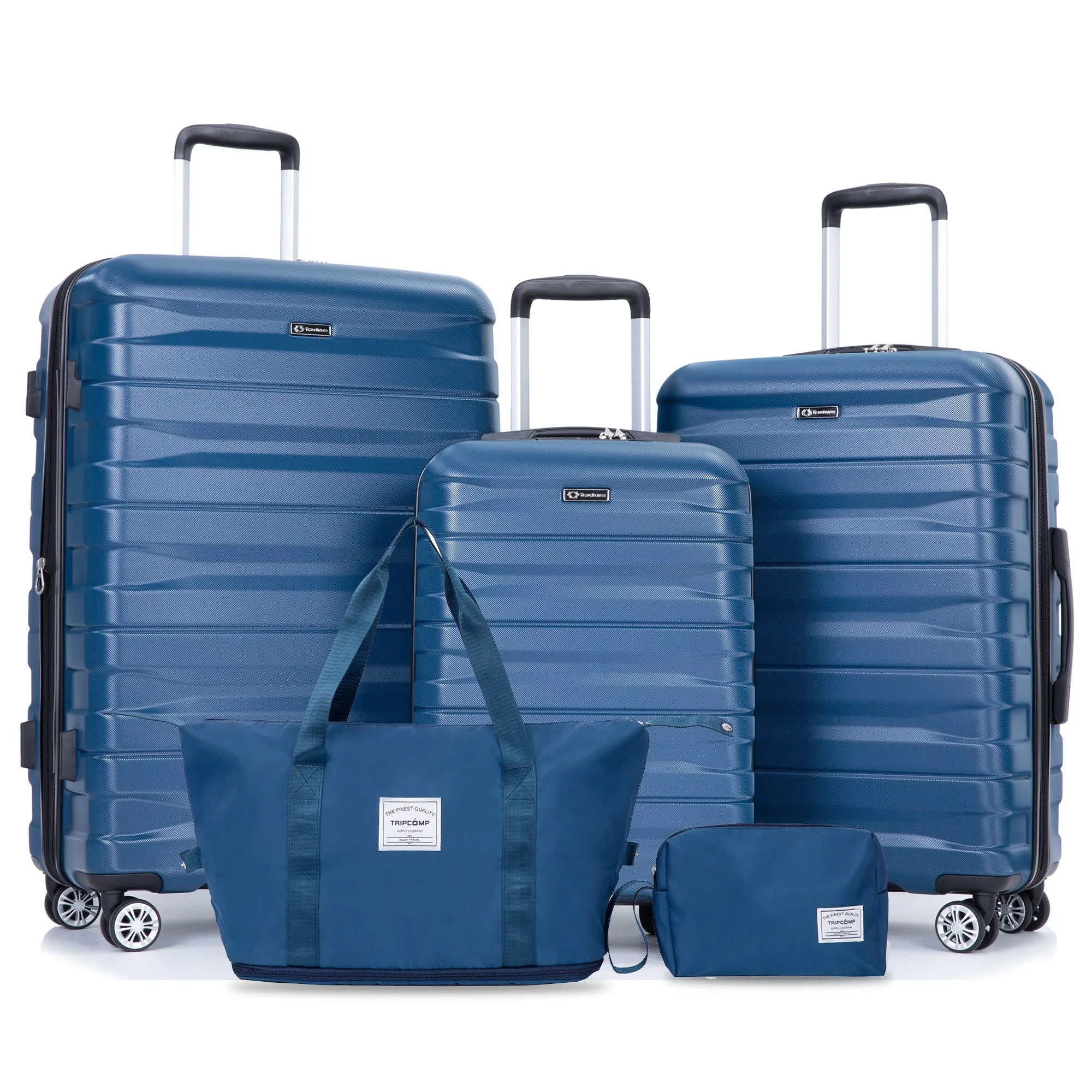 Luggage Set Of 5 Pieces, Expandable Hard Pc Luggage Set With Tsa Lock For Rotating Wheels